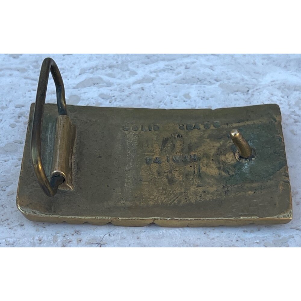 Belt Buckle Solid Brass "Praise The Lord" 3.25L Vintage 1970s Religious Worship - Picture 4 of 7
